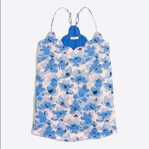 J Crew Floral Printed Scalloped Cami